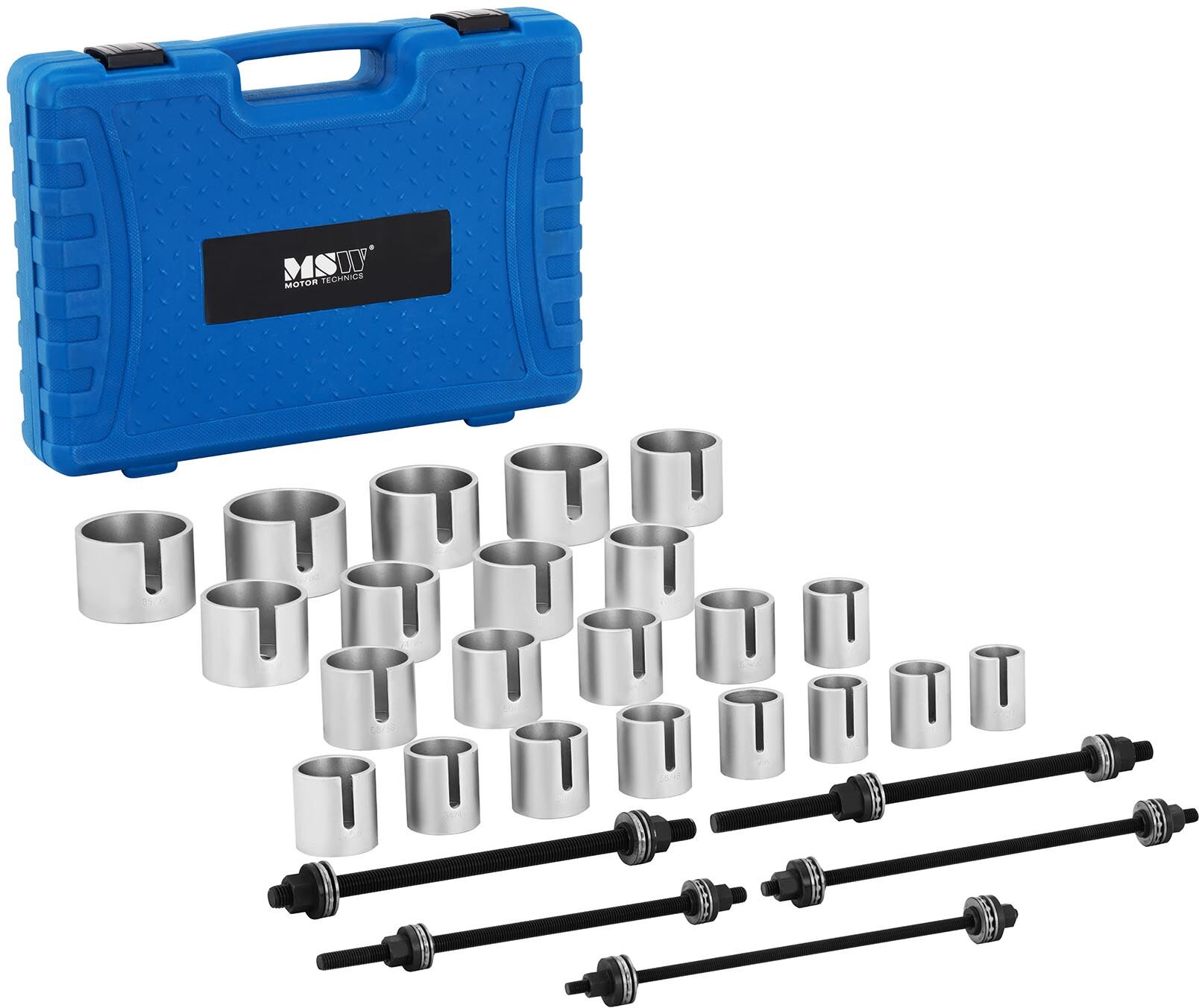 MSW Press and Pull Sleeve Kit for Wheel Bearings and Rubber Bushings - universal MSW-SPS-26 MSW Press and Pull Sleeve Kit for Wheel Bearings and Rubber Bushings - universal MSW-SPS-26