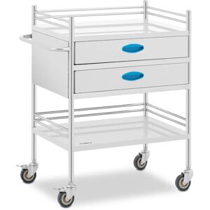 Steinberg Systems Factory second Laboratory Trolley - stainless steel - 2 shelves each 60 x 41 x 28 cm - 2 drawers - 40 kg SBS-LF-141