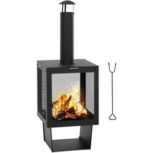 Uniprodo Steel patio stove - 132 cm - with firewood shelf UNI_FP_03