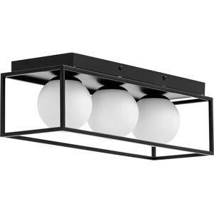 Uniprodo Ceiling Light - 3 glass globes in iron frame UNI_LD_10