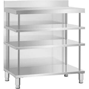 Royal Catering Stainless Steel Bar Table - 100x60x105 cm - 4 Shelves - Splash Guard Royal Catering Stainless Steel Bar Table - 100x60x105 cm - 4 Shelves - Splash Guard