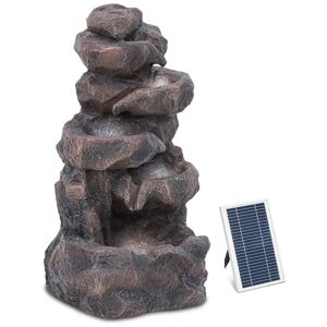 hillvert Solar Water Fountain - tiered rock formation - LED lighting HT-SF-103