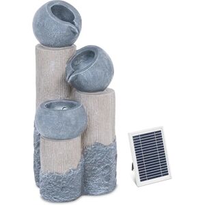 hillvert Solar Water Fountain - 3 vessels on pillars - LED lighting HT-SF-105