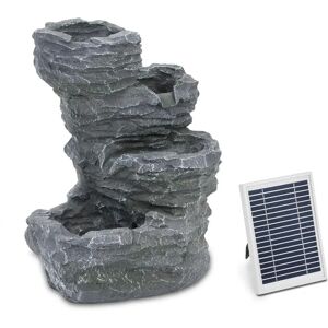 hillvert Solar Water Fountain - stone waterfall - 4 levels - LED lighting HT-SF-122