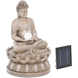 hillvert Solar Water Fountain - seated Buddha figure - LED lighting HT-SF-102