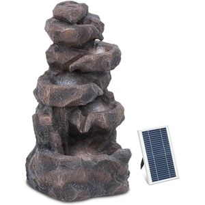 hillvert Solar Water Fountain - tiered rock formation - LED lighting HT-SF-103