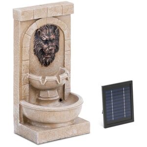 hillvert Solar Water Fountain - 2 levels with spouting lion head - LED lighting HT-SF-107