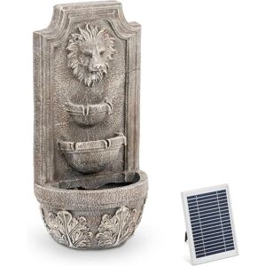 hillvert Solar Water Fountain - lion's head waterfall - 3 levels - LED lighting HT-SF-120