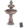 hillvert Solar Water Fountain - 2 levels with pinecone - birdbath HT-SF-101