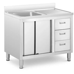 Commercial Kitchen Sink - 1 basin - Royal Catering - Stainless steel - 400 x 400 x 300 mm RC-IKS10