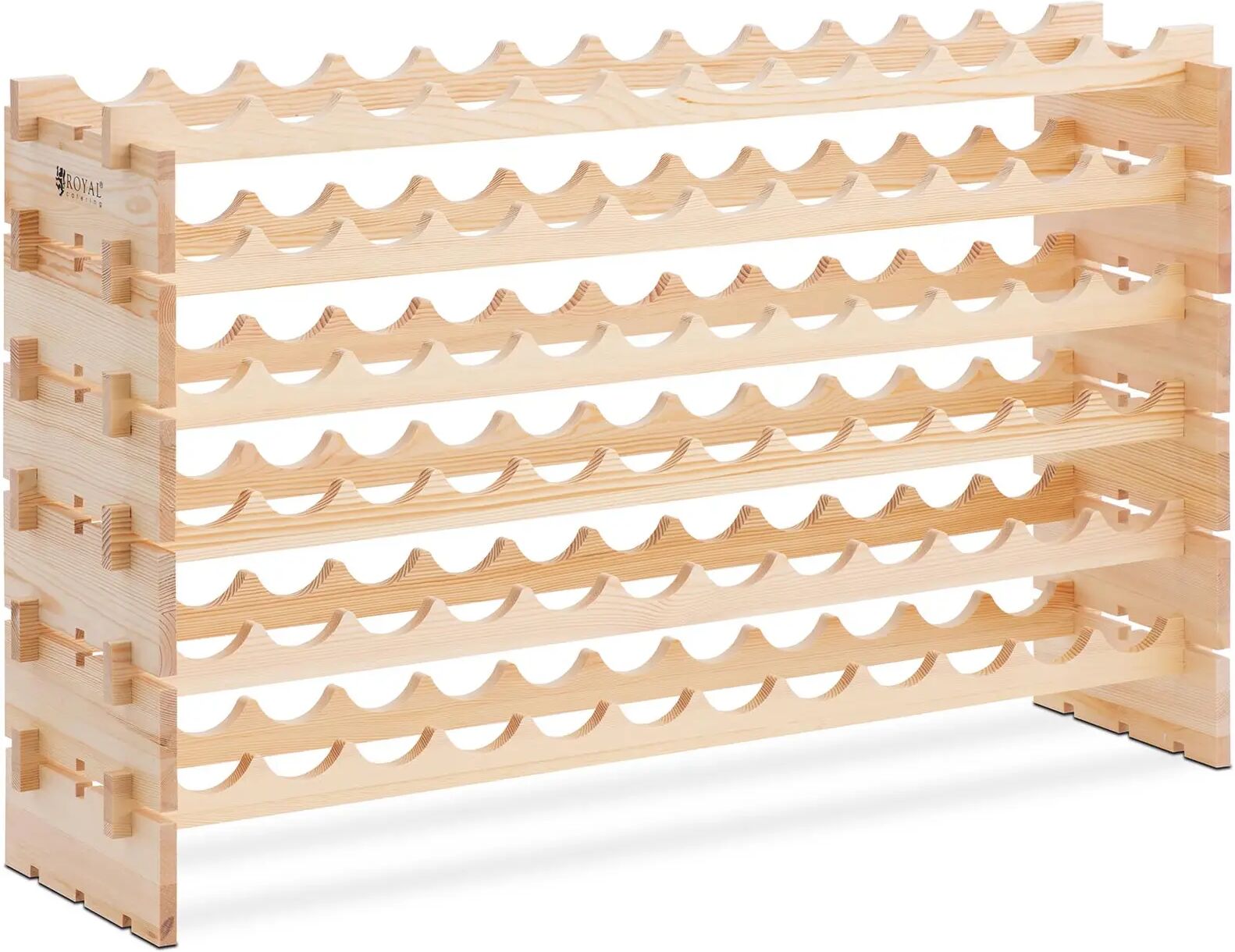 Wine Rack - pine wood - for up to 72 Bottles - Royal Catering RCWE-04