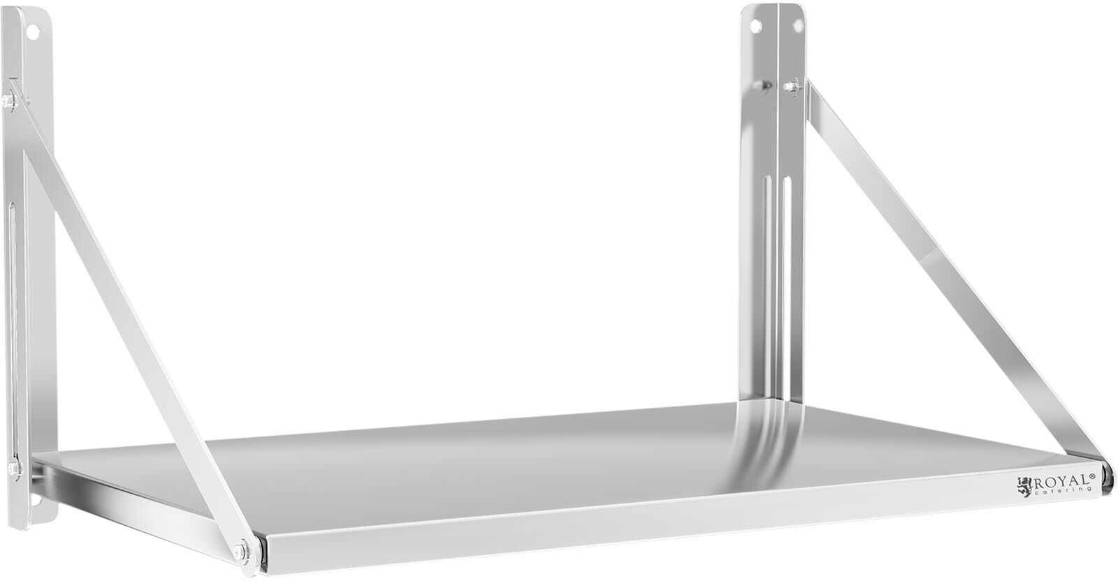 Royal Catering Wall Shelf - folding - 80 x 45 cm - 40 kg - stainless steel RC-BFWS8045 Royal Catering Wall Shelf - folding - 80 x 45 cm - 40 kg - stainless steel RC-BFWS8045
