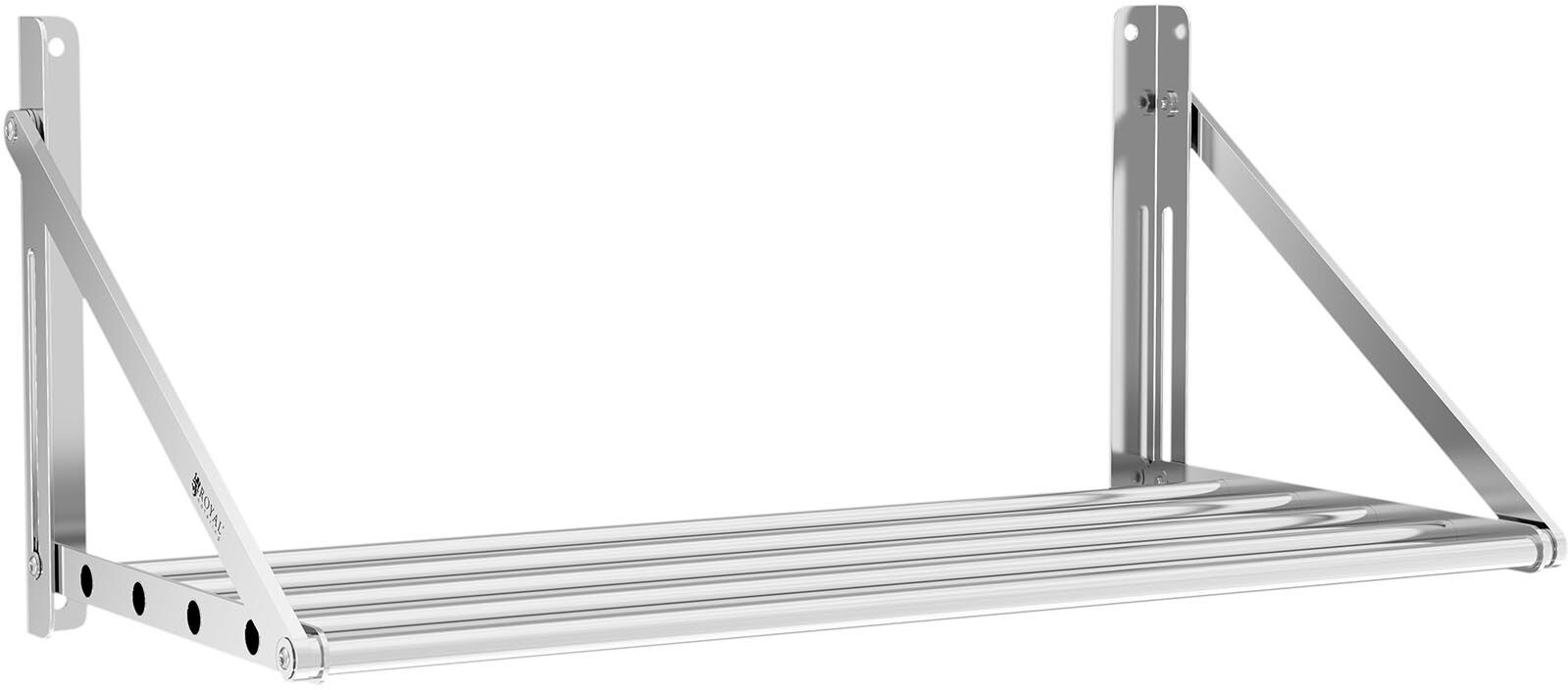 Royal Catering Wall shelf - foldable - bar design - 80 x 45 cm - 40 kg - stainless steel RC-TFWH8045 Royal Catering Wall shelf - foldable - bar design - 80 x 45 cm - 40 kg - stainless steel RC-TFWH8045