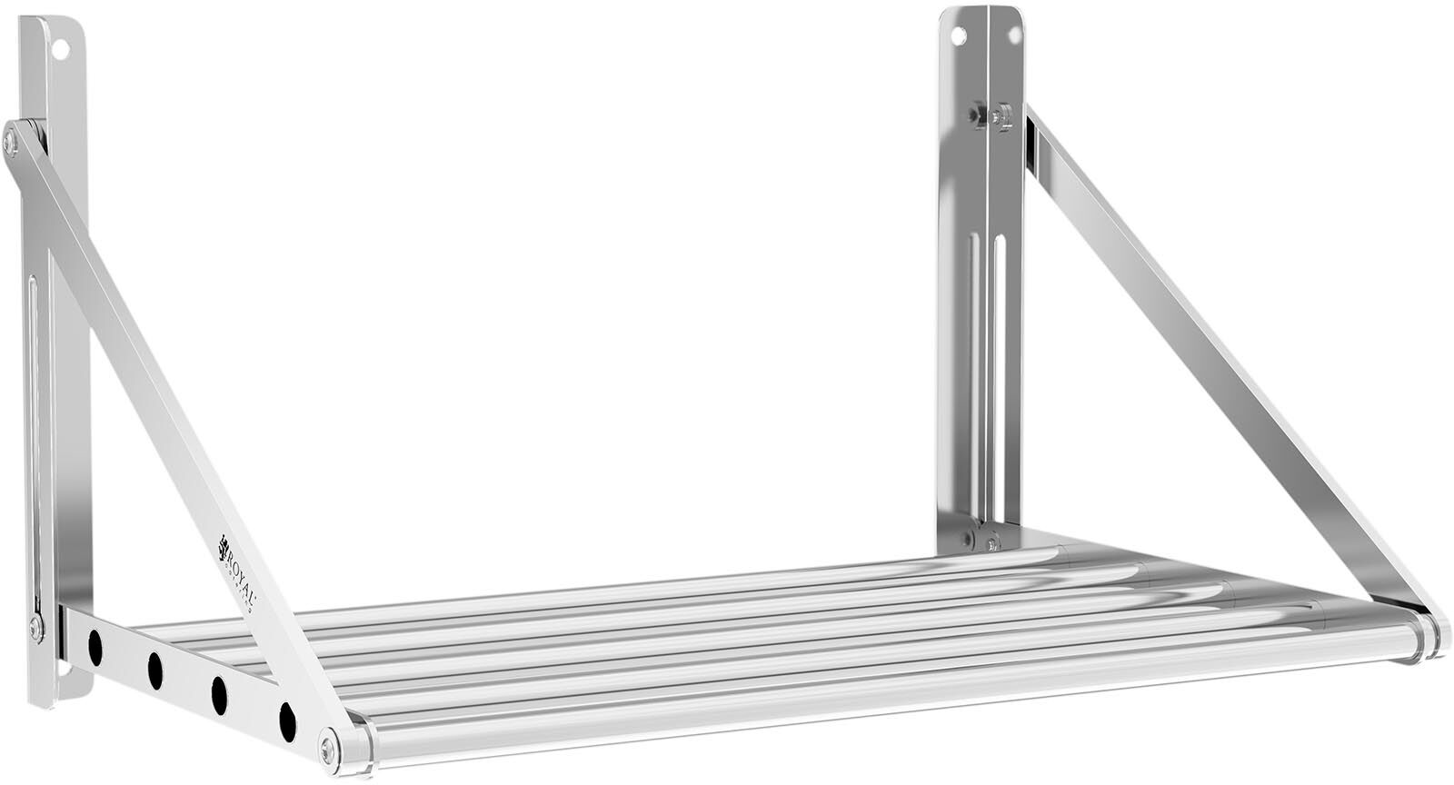 Royal Catering Wall shelf - foldable - bar design - 60 x 45 cm - 40 kg - stainless steel RC-TFWH6045 Royal Catering Wall shelf - foldable - bar design - 60 x 45 cm - 40 kg - stainless steel RC-TFWH6045