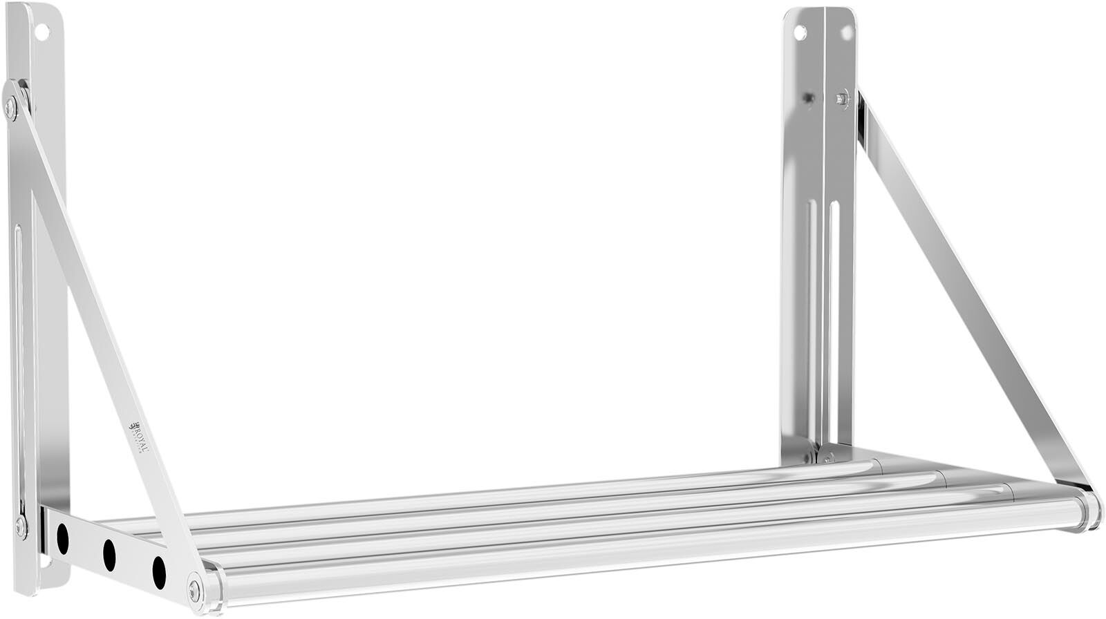 Royal Catering Wall Shelf - folding - tube style - 60 x 30 cm - 40 kg - stainless steel RC-TFWH60X30 Royal Catering Wall Shelf - folding - tube style - 60 x 30 cm - 40 kg - stainless steel RC-TFWH60X30