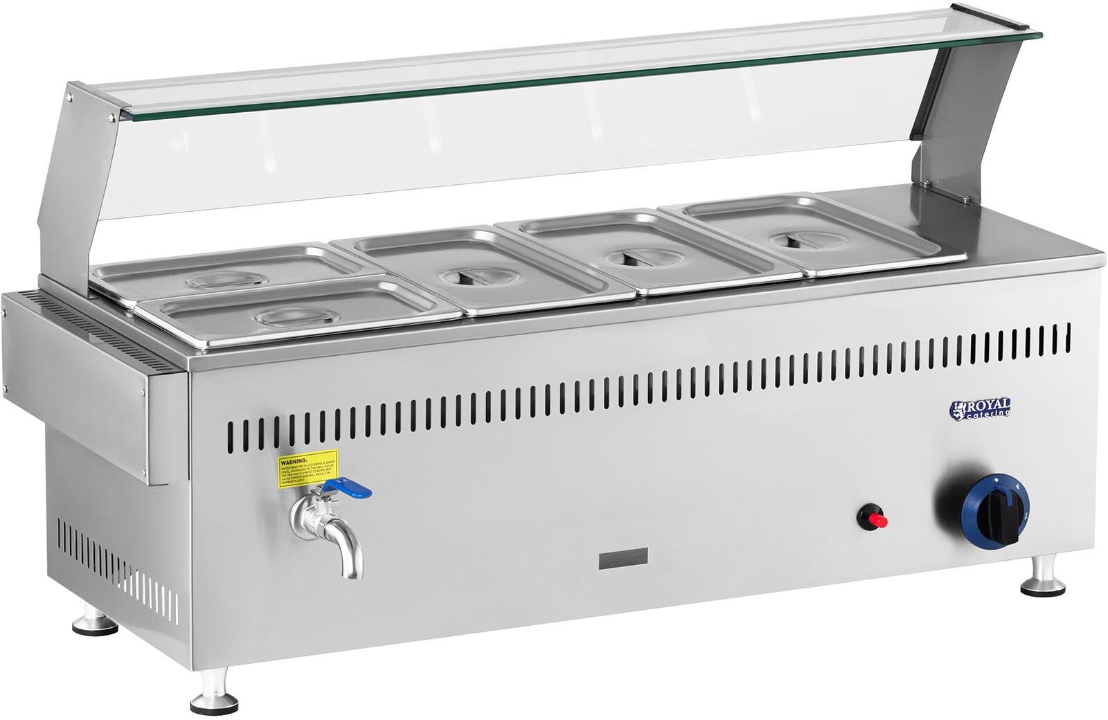 Royal Catering Gas Bain Marie - 3300 W - 5 GN RC-BMG337 Royal Catering Gas Bain Marie - 3300 W - 5 GN RC-BMG337