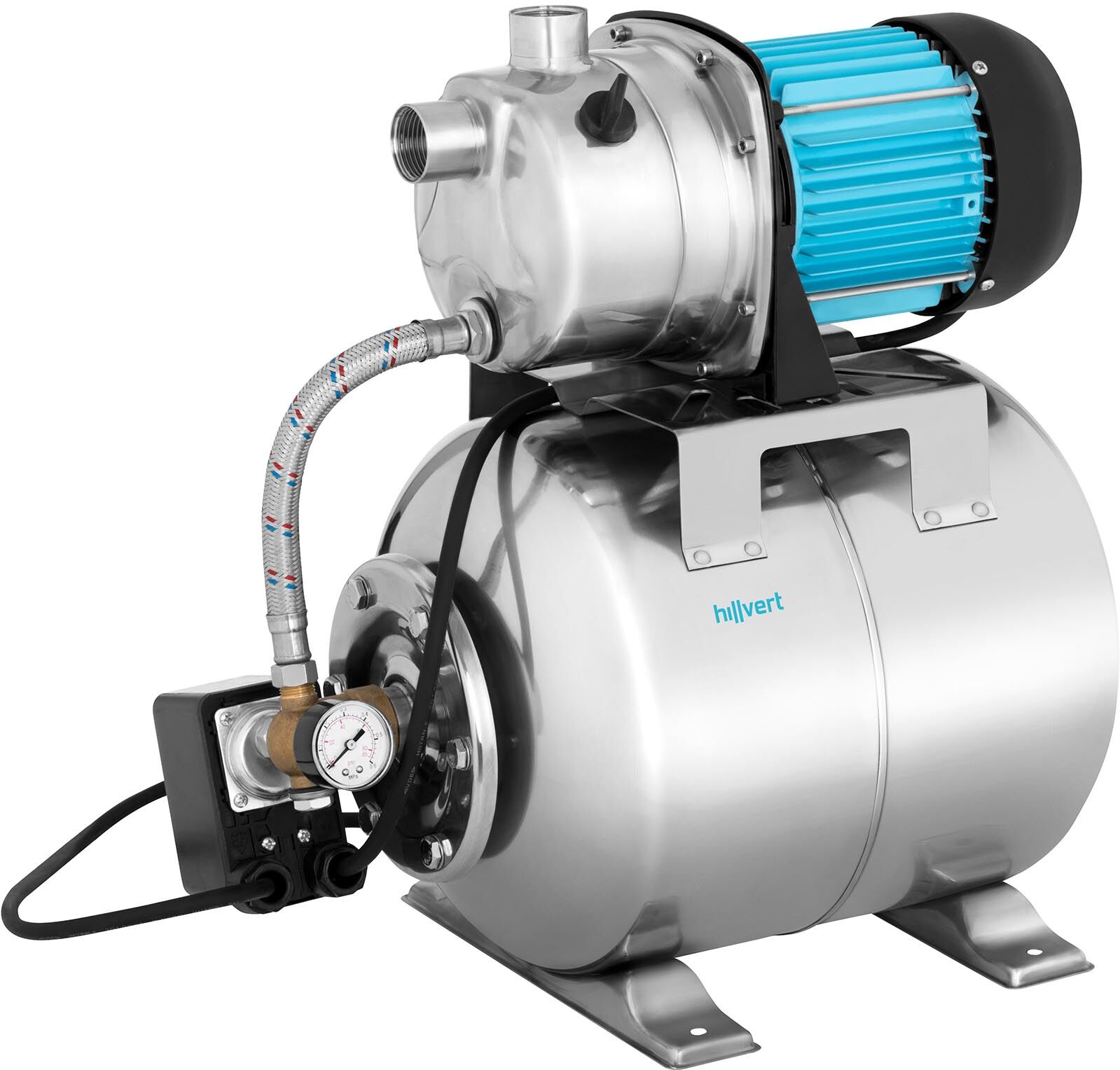 hillvert Self-Priming Pump - 3.500 L/h - 1.200 W - Stainless Steel HT-ROBSON-JP1200CS hillvert Self-Priming Pump - 3.500 L/h - 1.200 W - Stainless Steel HT-ROBSON-JP1200CS