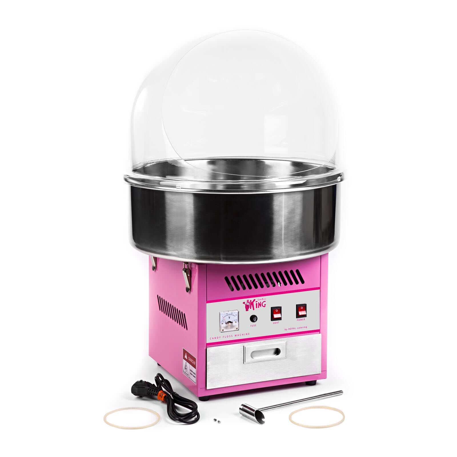 Royal Catering Commercial Candy Floss Machine - 52 cm - 1200 W - Spit Protection RCZK-1200E