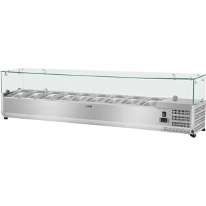 Royal Catering Countertop Refrigerated Display Case - 180 x 33 cm - Glass Cover RCKV-180/33-9