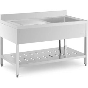 Commercial Kitchen Sink - 1 basin - Royal Catering - Stainless steel - 140 x 70 cm RCSSS-140X70-S