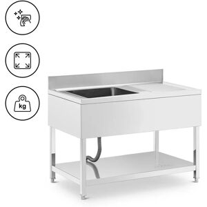 Sink Unit - 1 bowl - stainless steel - 120 x 70 x 97 cm - Royal Catering RCGS-1B120D7