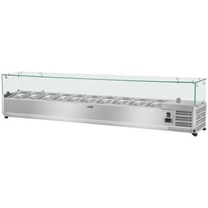 Royal Catering Countertop Refrigerated Display Case - 200 x 33 cm - Glass Cover RCKV-200/33-10