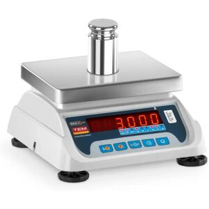 TEM Table Scale - calibrated - 1.5 kg / 0.5 g - 3 kg / 1 g - LED TEKO+LED03T-PLS-B1