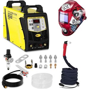 Stamos Germany Welding Set Plasma Cutter - 125 A - 400 V - Pilot Ignition + Welding helmet –Pokerface - PROFESSIONAL SERIES