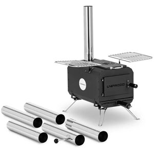 Uniprodo Camping Stove - black - foldable - 382 x 250 x 231 mm - carbon steel UNI_TS_002