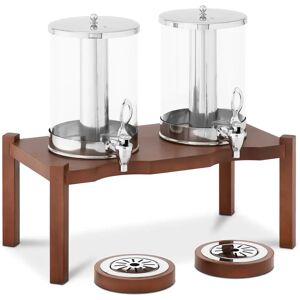 Royal Catering Juice Dispenser - 2 x 7 L - cooling system - dark wood frame RCSD-2W3