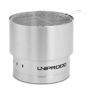 Uniprodo Fire Pit - stainless steel - with grill grate - 50 x 50 x 45 cm UNI_FP_10
