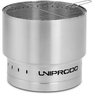 Uniprodo Fire Pit - stainless steel - with grill grate - 55 x 55 x 48 cm UNI_FP_11