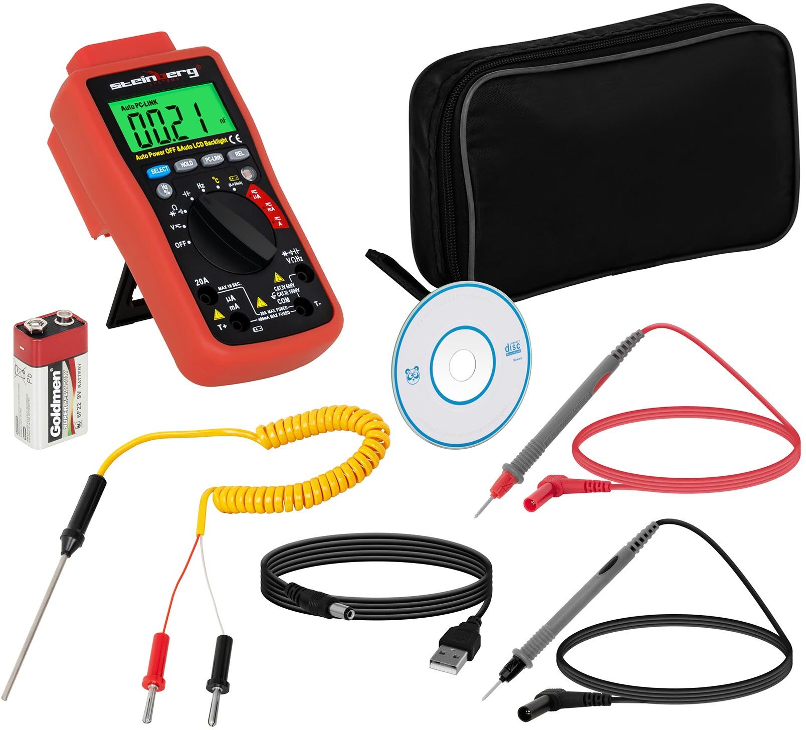 Steinberg Systems Digital Multimeter - 4,000 counts - temperature reading - USB SBS-DM-1000USB Steinberg Systems Digital Multimeter - 4,000 counts - temperature reading - USB SBS-DM-1000USB