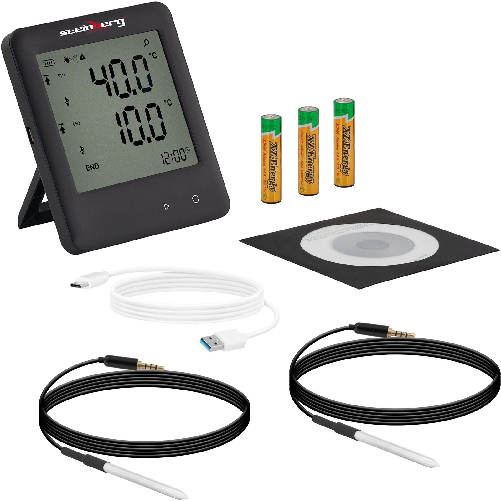 Steinberg Systems Temperature Data Logger - LCD - -40 to +125 °C - 2 external sensors SBS-DL-125E Steinberg Systems Temperature Data Logger - LCD - -40 to +125 °C - 2 external sensors SBS-DL-125E