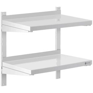 Royal Catering Stainless Steel Wall Shelf - 2 shelves - 40 x 60 cm RCWR-600.4