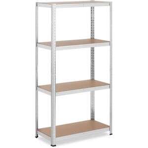 MSW Metal storage rack - 80 x 40 x 160 cm - for 4 x 80 kg - Grey MSW-STSH-25