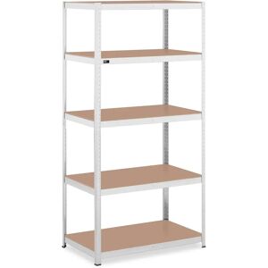 MSW Metal storage rack - 100 x 60 x 197 cm - for 5 x 150 kg - Grey MSW-STSH-28