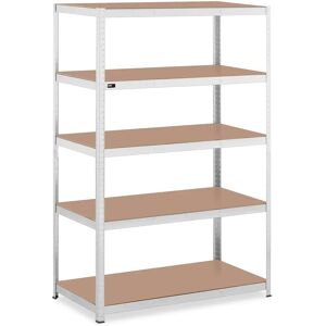 MSW Metal storage rack - 120 x 60 x 180 cm - for 5 x 150 kg - Grey MSW-STSH-32