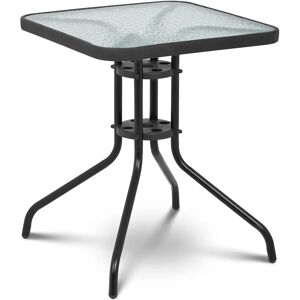 Uniprodo Glass Outdoor Table - 60 x 60 cm - glass top - black UNI_TABLE_02