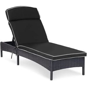 Uniprodo Sunbed - black - rattan - adjustable backrest UNI_SUNBED_10