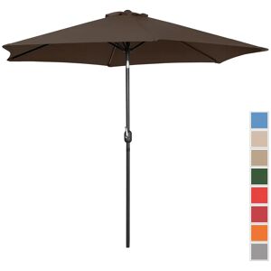 Uniprodo Large Outdoor Umbrella - brown - hexagonal - Ø 300 cm - tiltable UNI_UMBRELLA_TR300BR_N