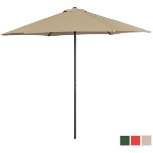 Uniprodo Large Outdoor Umbrella - taupe - hexagonal - Ø 270 cm UNI_UMBRELLA_MR270TA_N