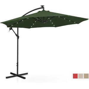 Uniprodo Garden Umbrella - with lights - green - round - Ø 300 cm - tiltable UNI_UMBRELLA_R300GRL_N