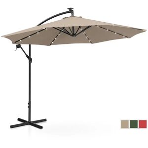 Uniprodo Garden umbrella with LED - cream - round - Ø 300 cm - tiltable UNI_UMBRELLA_R300CRL_N