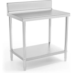 Royal Catering Stainless Steel Work Table - 90 x 60 cm - upstand - 210 kg load capacity RCAT-90/60-N