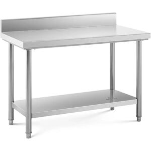 Royal Catering Stainless Steel Work Table - 120 x 60 cm - upstand - 137 kg capacity RCWT-120X60SB