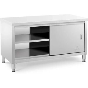 Royal Catering Title Stainless steel work cabinet - 150 x 70 x 85 cm - 600 kg Load capacity RCSSCB-150X70-E