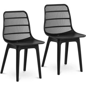 Factory second Chair - set of 2 - Royal Catering - up to 150 kg - backrest with air slits - black RCFU_03