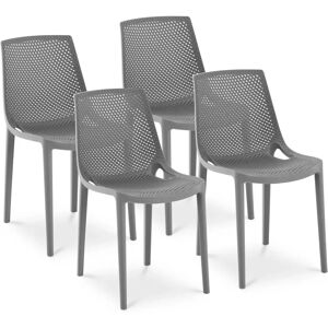 Factory second chair - set of 4 - Royal Catering - up to 150 kg - woven backrest - gray RCFU_08