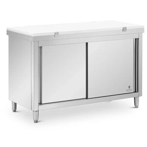 Stainless Steel Kitchen Prep Table - 140 x 60 cm - 500 kg load capacity - incl. cutting board - Royal Catering RCBWC-14060
